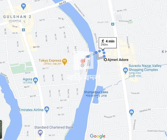 Flat rent in Dhaka গুলশান, 4 min walking distance from Manarat school.
