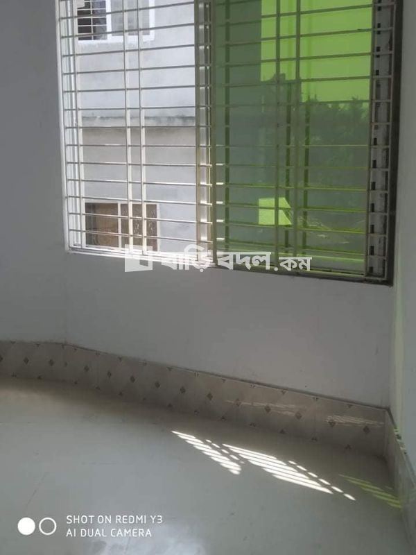 Flat rent in Khulna খুলনা সদর, দক্ষিণ পশ্চিমে বড় রাস্তা ৪ তলার ৩ তলায়।